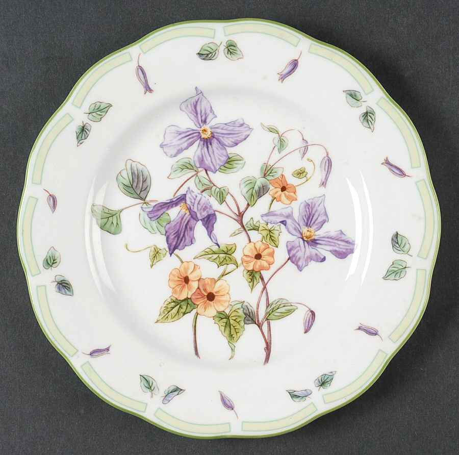 Botanical Teas (Green Trim) Salad Plate by Royal Albert-1