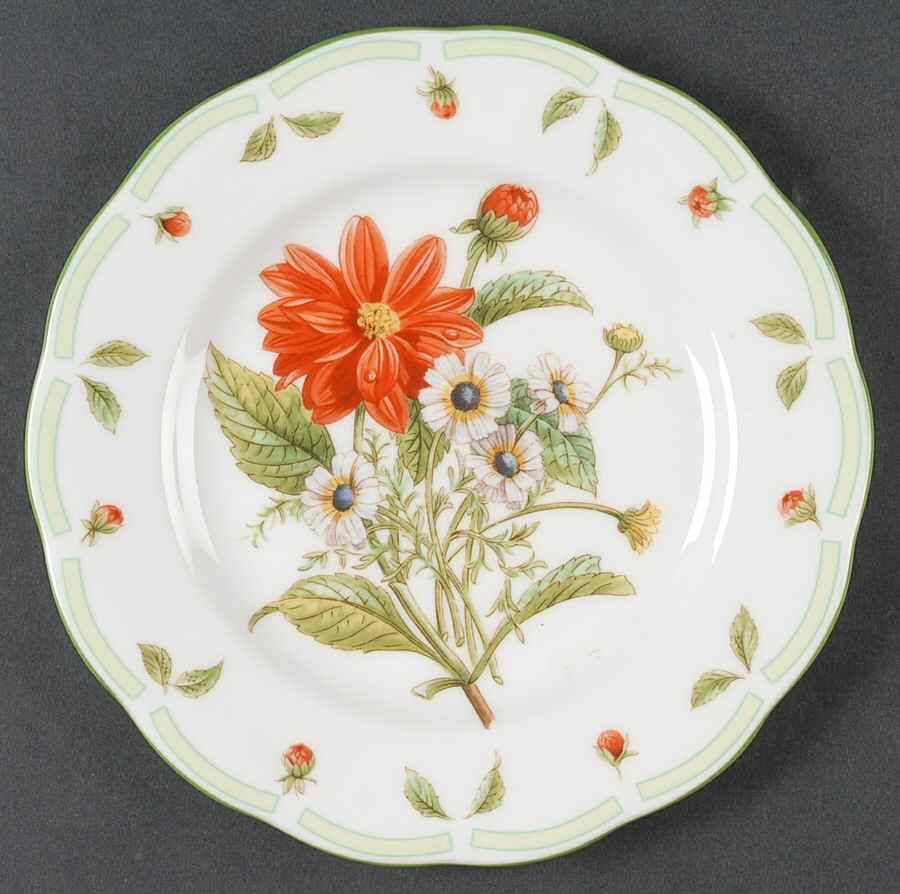 Botanical Teas (Green Trim) Salad Plate by Royal Albert-1