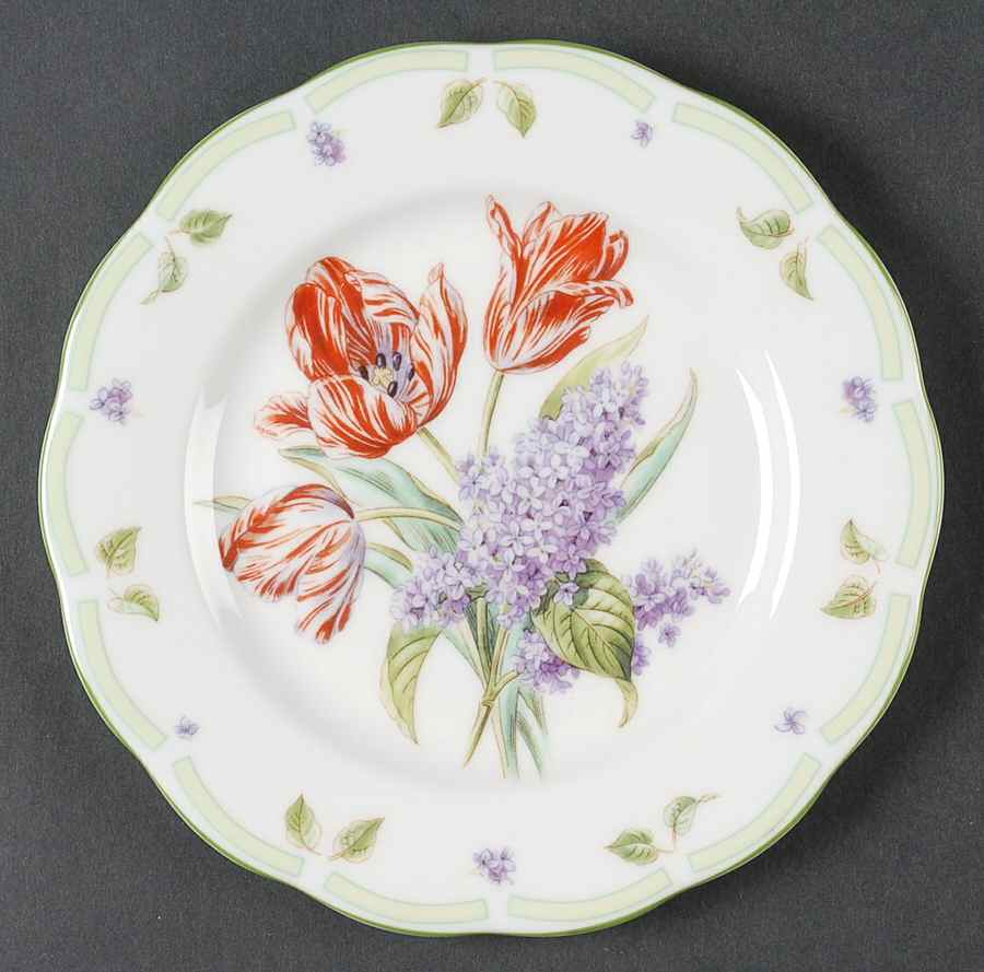 Botanical Teas (Green Trim) Salad Plate by Royal Albert-1
