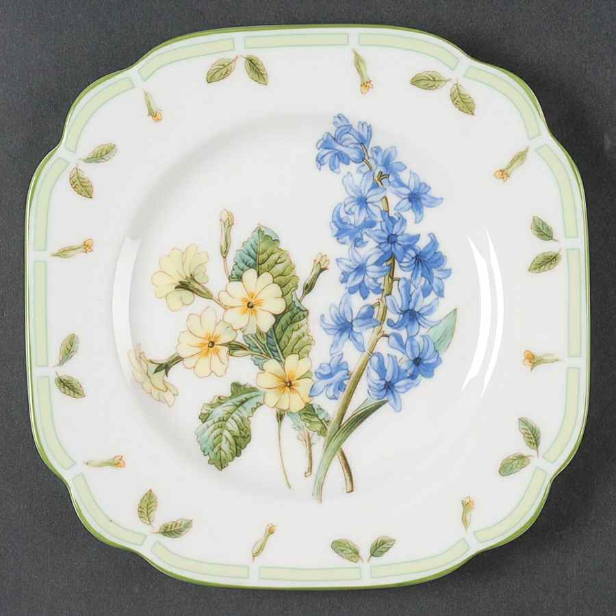 Botanical Teas (Green Trim) Square Salad Plate by Royal Albert-1