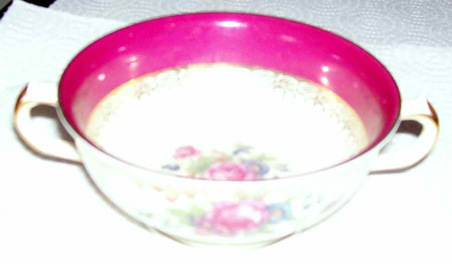 ROI143 Footed Cream Soup Bowl by Royal Ivory (Czech, Germany)-1