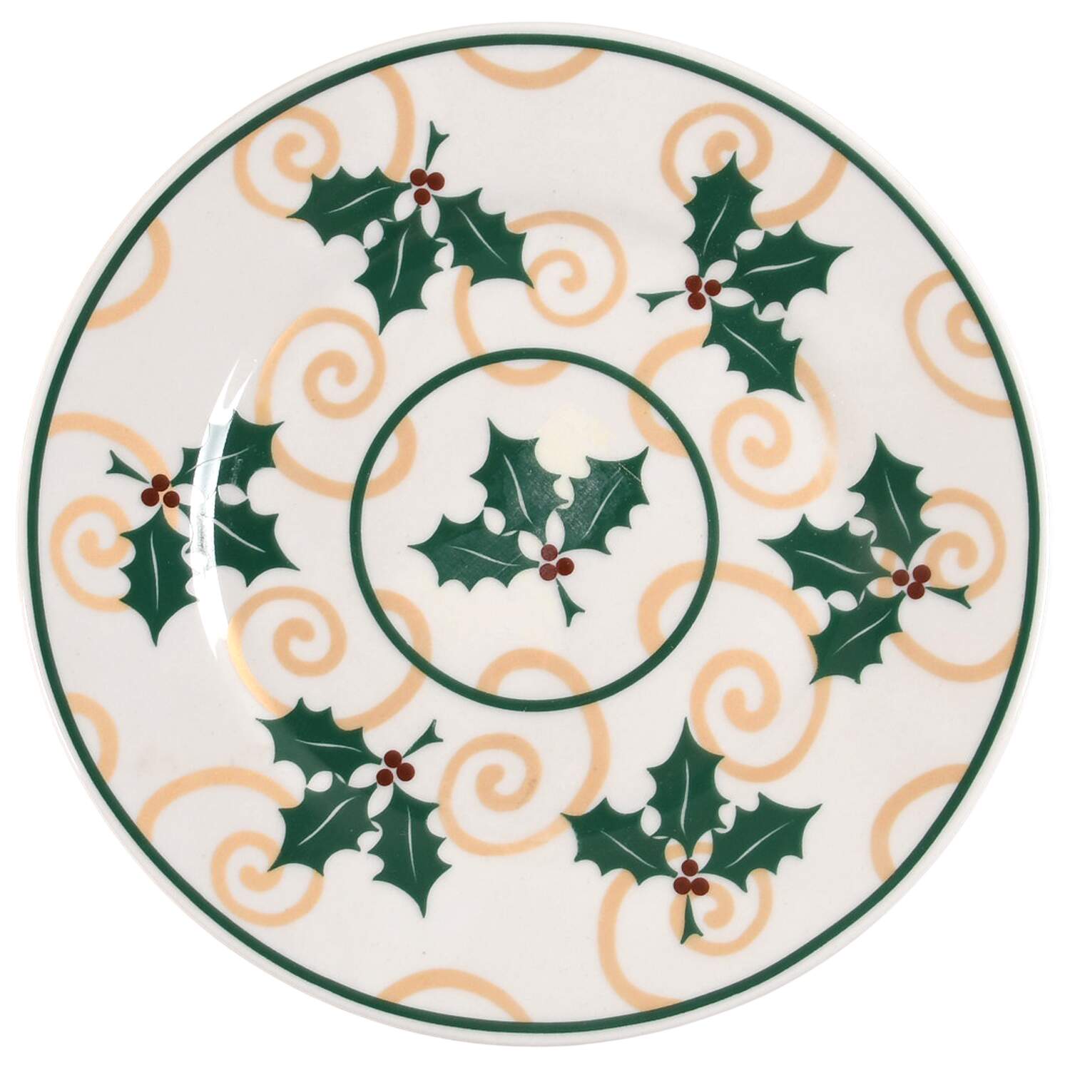 Golden Holly Salad Plate by Retroneu-1
