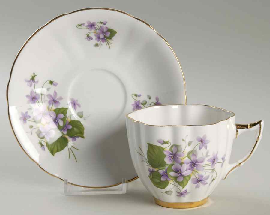 X1610-86 Flat Cup & Saucer Set by Royal Victoria-1