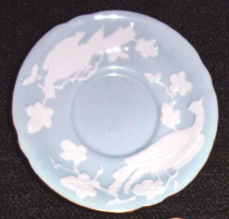 Chinese Birds Blue Saucer by Royal Crown Derby-1