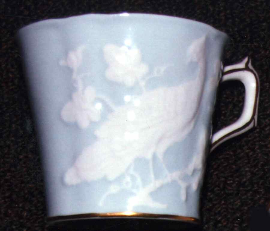 Chinese Birds Blue Flat Cup by Royal Crown Derby-1
