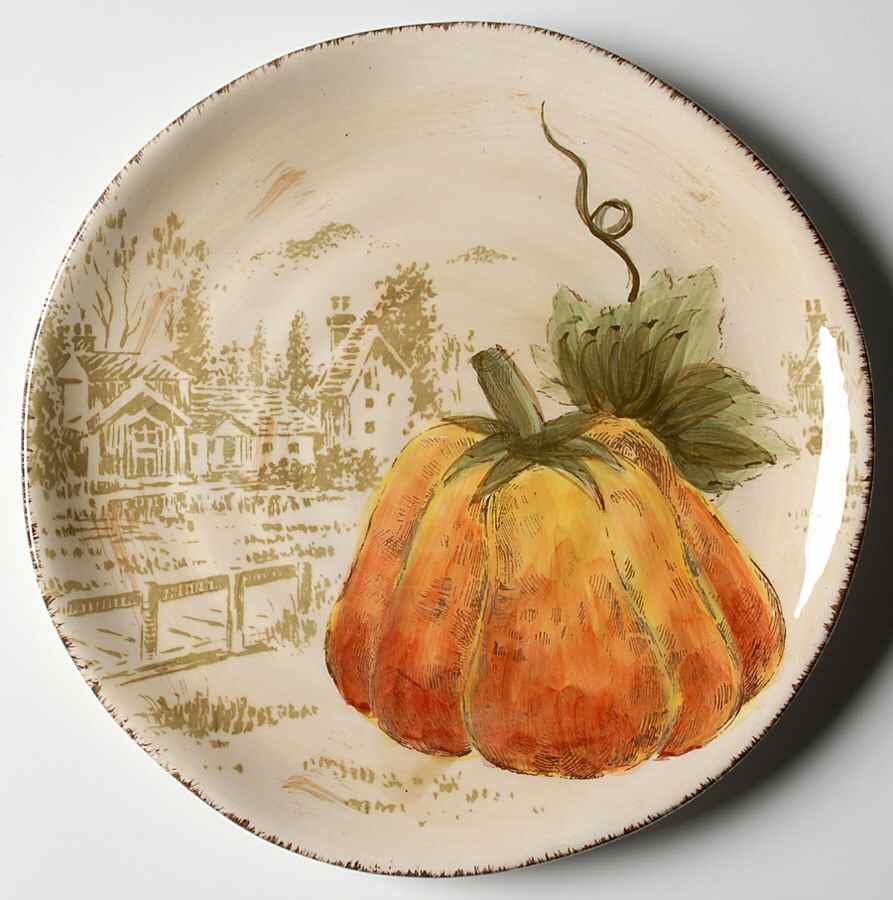 Pumpkin Fest (Beige Body) Salad Plate by Maxcera Corp-1