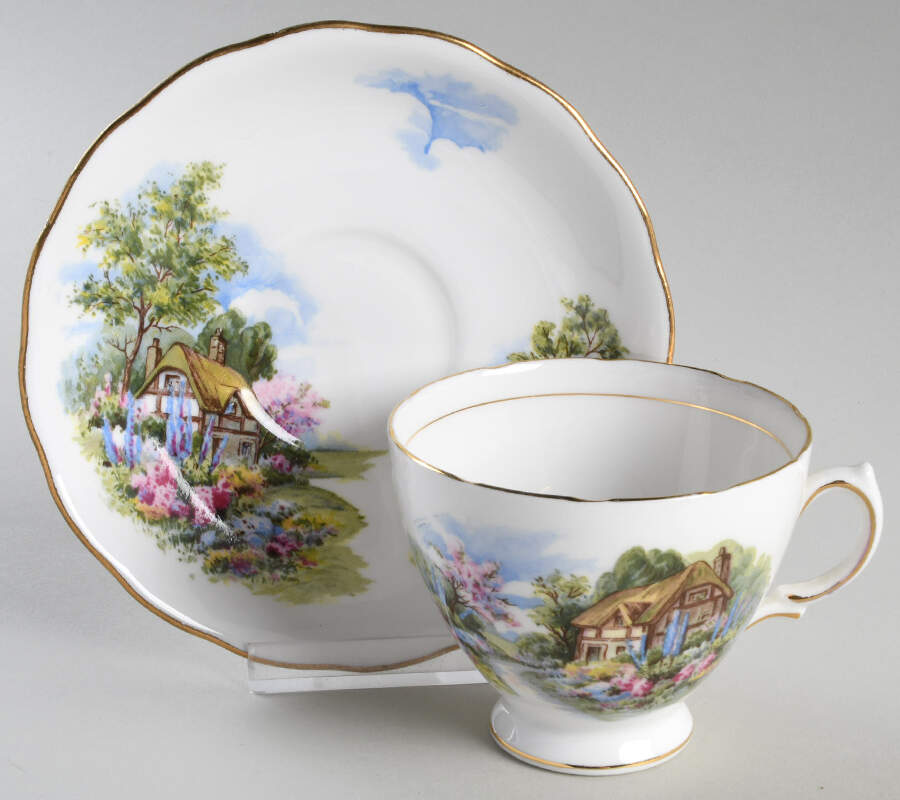 7382 Footed Cup & Saucer Set by Royal Vale-1