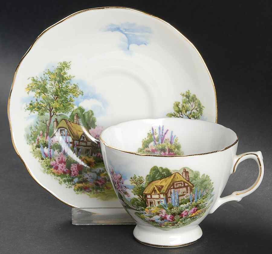7382 Footed Cup & Saucer Set by Royal Vale-1