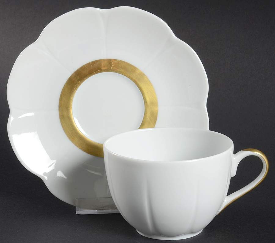 Fleur'T Matte Gold Flat Cup & Saucer Set by Royal Limoges-1