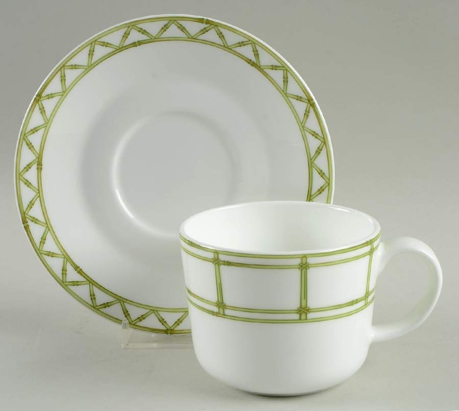 Bamboo Flat Cup & Saucer Set by Royal Doulton-1