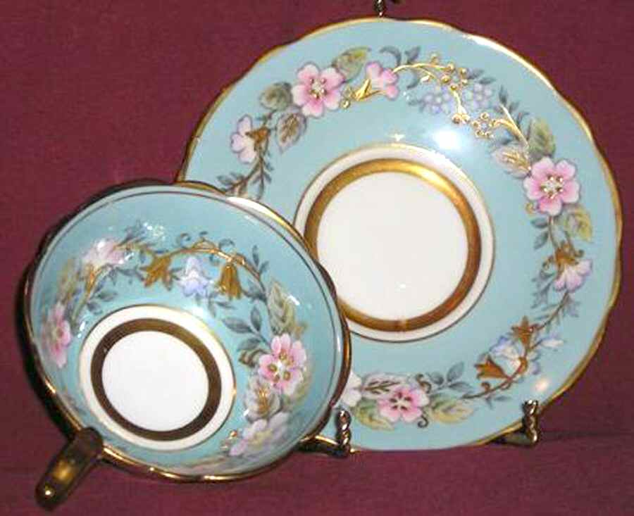 Garland Blue Footed Cup & Saucer Set by Royal Stafford-1