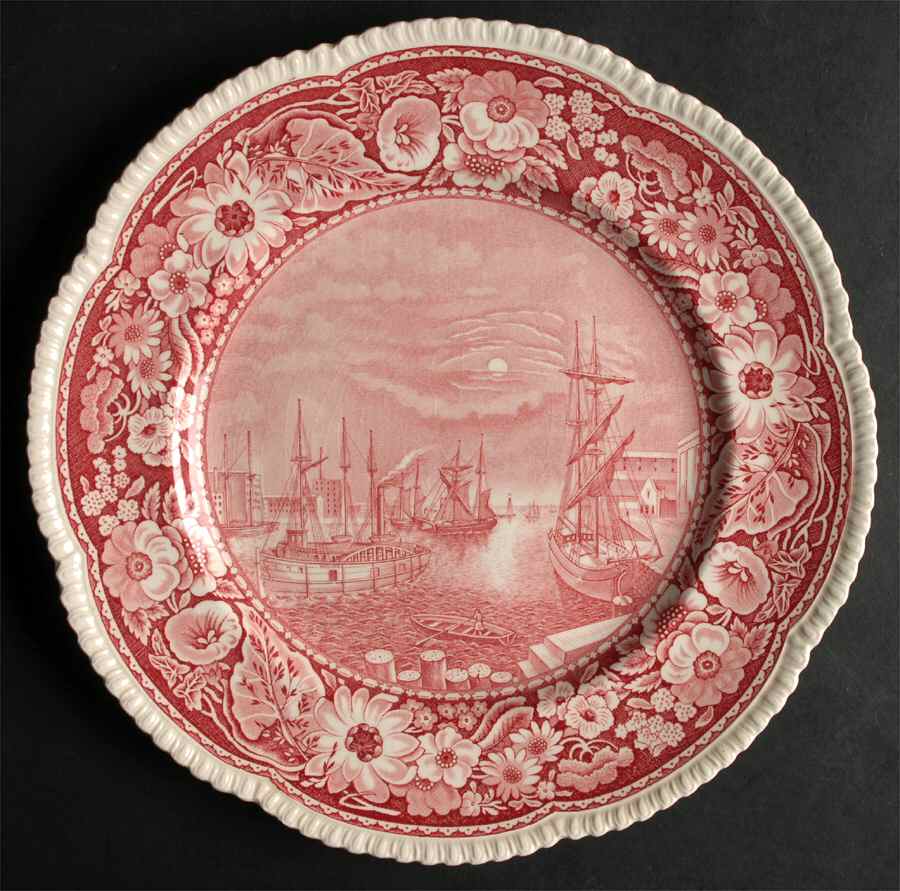 Chicago Harbor Dinner Plate by Royal Cauldon-1