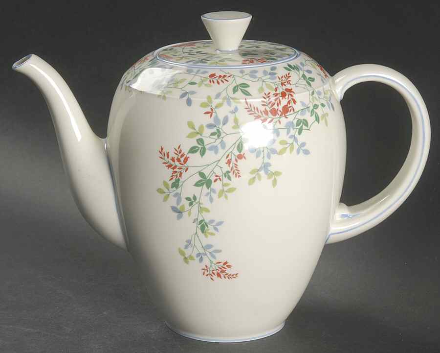ROT284 (Blue Trim) Coffee Pot & Lid by Royal Tettau-1
