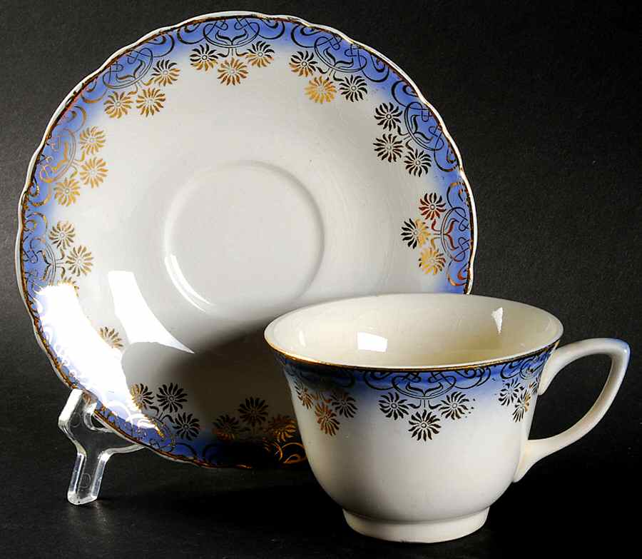 RYL308 Flat Cup & Saucer Set by Royal (USA)-1