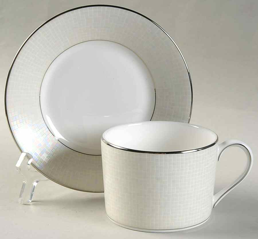 Opalene Flat Cup & Saucer Set by Royal Doulton-1