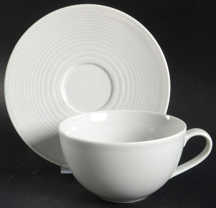Maze Gray (Light) Breakfast Cup & Saucer Set by Royal Doulton-1