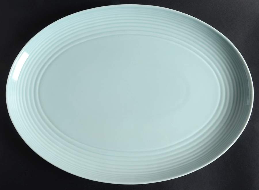 Maze Blue (Light) 17" Oval Serving Platter by Royal Doulton-1