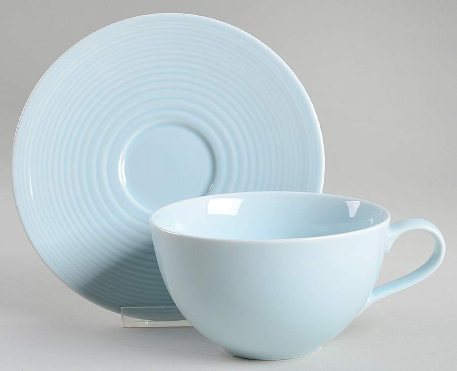 Maze Blue (Light) Breakfast Cup & Saucer Set by Royal Doulton-1