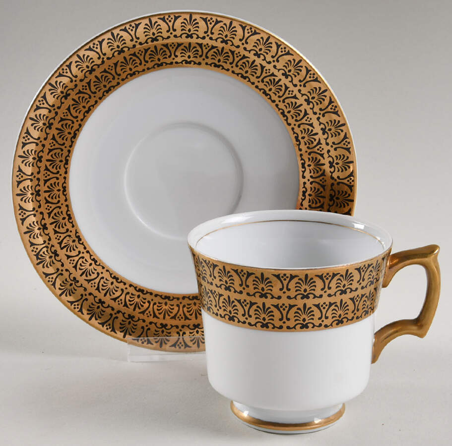 Regency Footed Cup & Saucer Set by Royal Crown (Japan)-1
