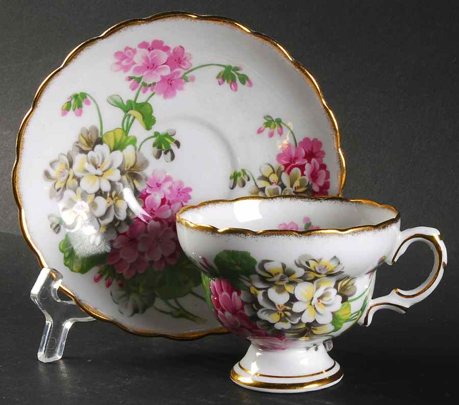 5087 Footed Cup & Saucer Set by Rosina-Queens-1