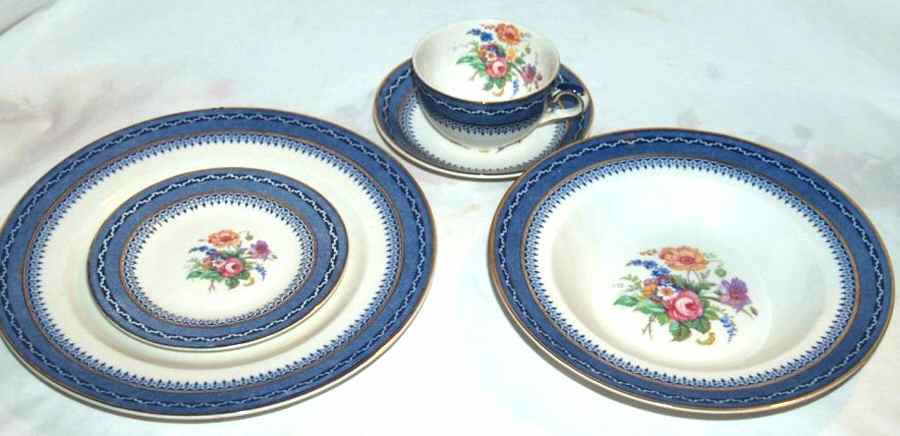 Sandringham (Blue, Floral) Dinner Plate by Ridgway (Ridgways)-1