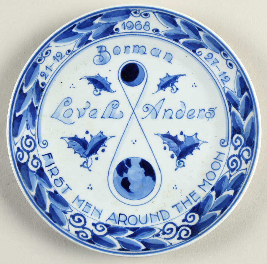First Men on the Moon Wall Plate by Royal Delft-1