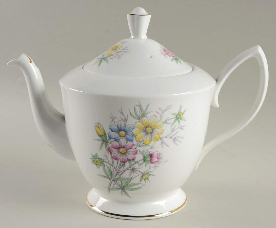 Flowers of the Month(Unknown Shape) Teapot & Lid by Royal Albert-1