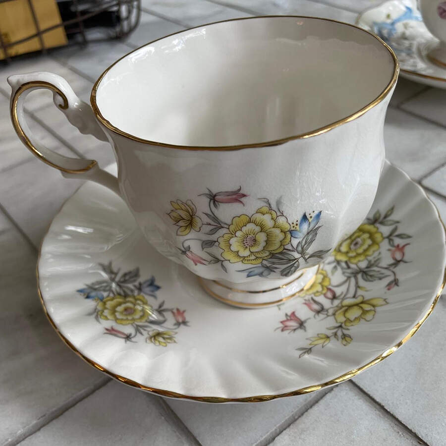 RIA82 Footed Cup & Saucer Set by Rosina-Queens-1