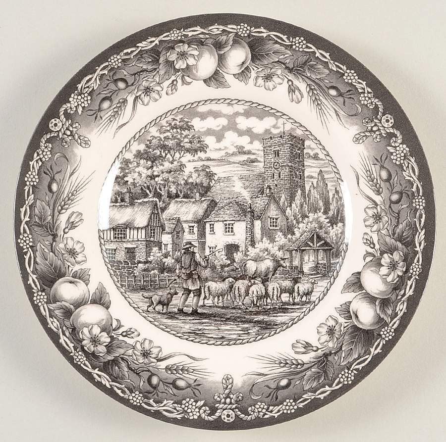 Herdsman, The (Black) Bread & Butter Plate by Royal Stafford-1
