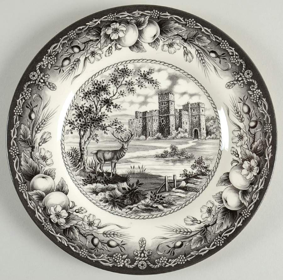 Monarch of the Castle Black Salad Plate by Royal Stafford-1