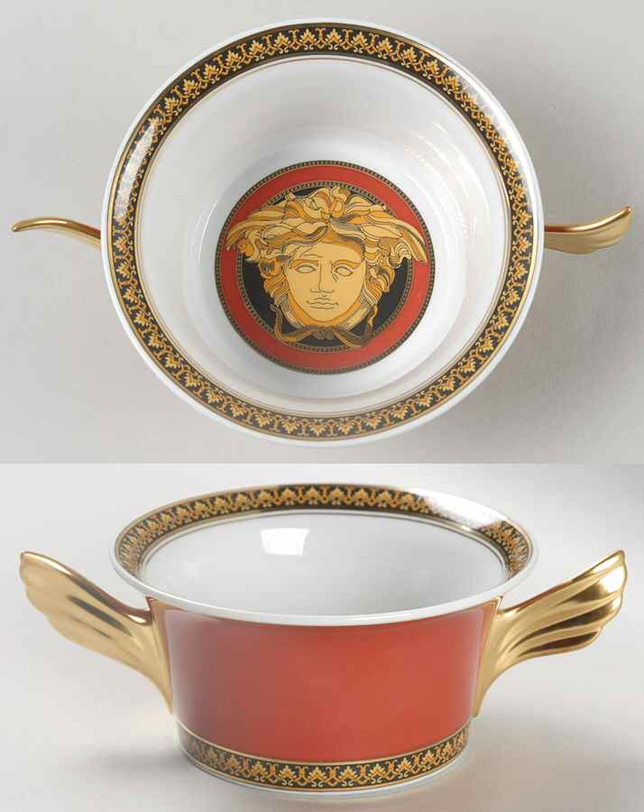 Medusa Red (Restaurant, Hotel) Flat Cream Soup Bowl by Rosenthal - Continental-1