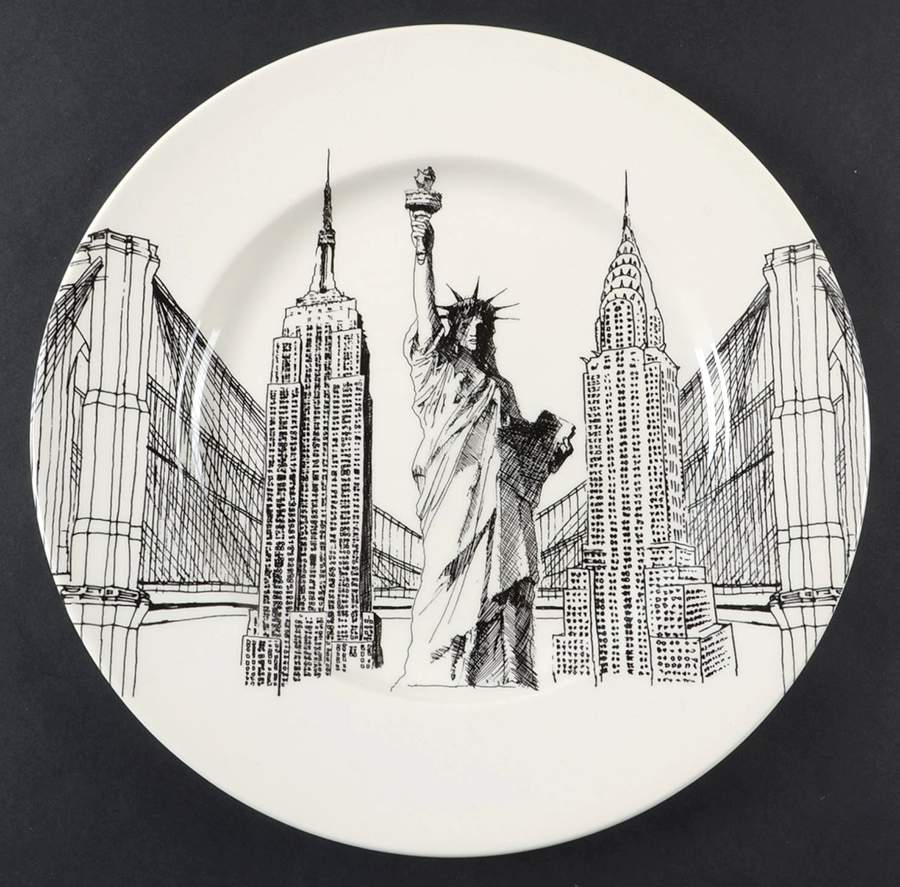 City Scenes 12" Chop Plate (Round Platter) by Royal Stafford-1