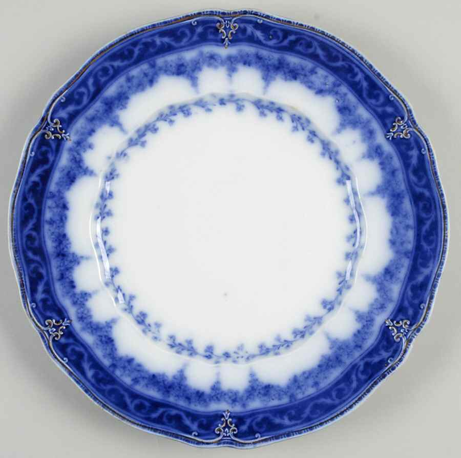 Sefton (Gold Accent, Flow Blue) Dinner Plate by Ridgway (Ridgways)-1