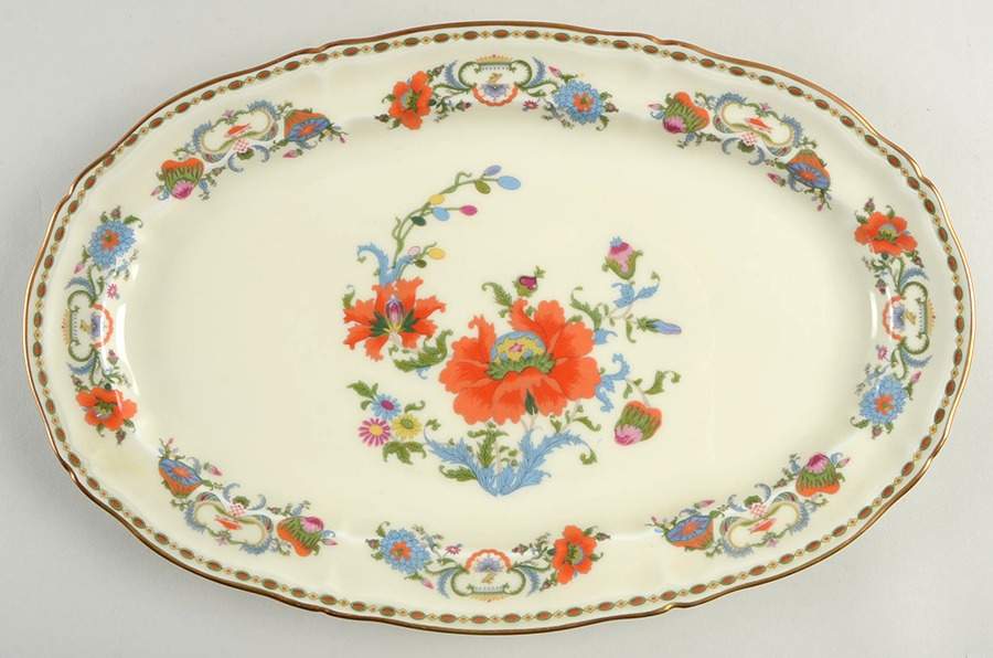 Vieux Chine (Chambord, Ivory) 14" Oval Serving Platter by Raynaud-1