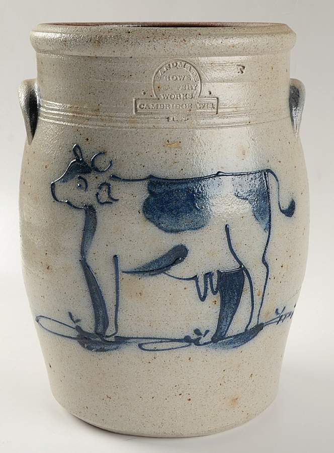Cow 10" Storage Jar No Lid by Rowe Pottery-1
