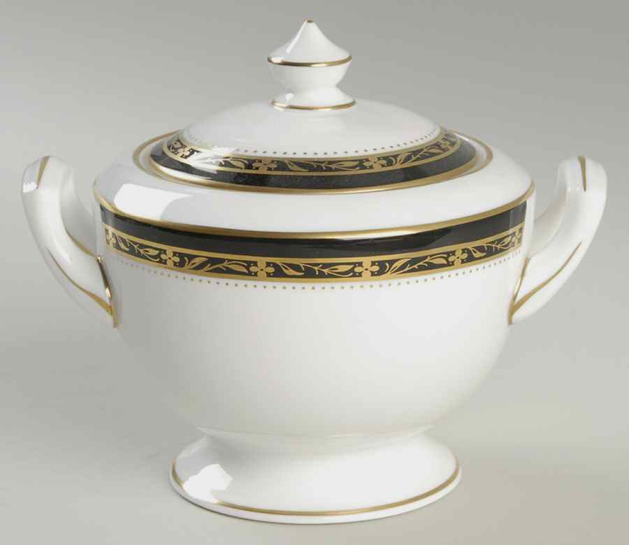 Odette (Black) Sugar Bowl & Lid by Royal Worcester-1