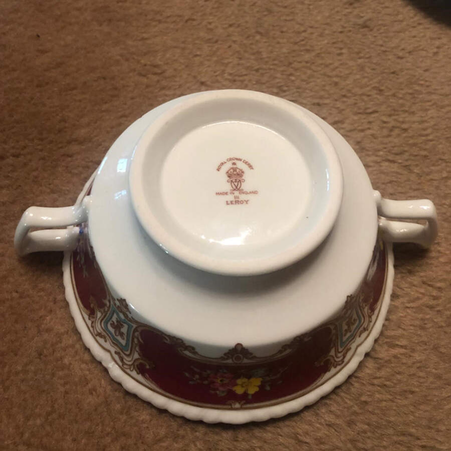 Leroy Footed Cream Soup Bowl by Royal Crown Derby-1