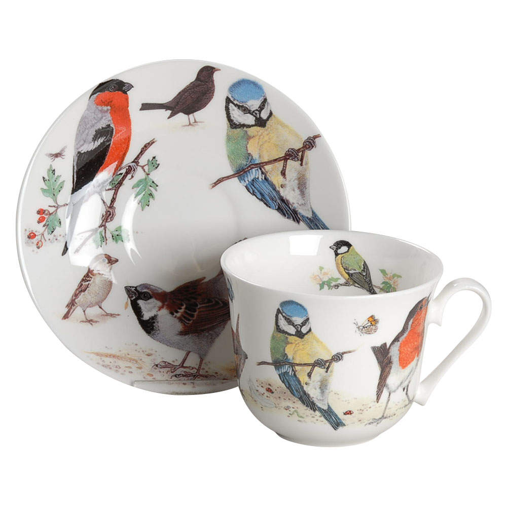 Garden Birds Breakfast Cup & Saucer Set by Roy Kirkham-1