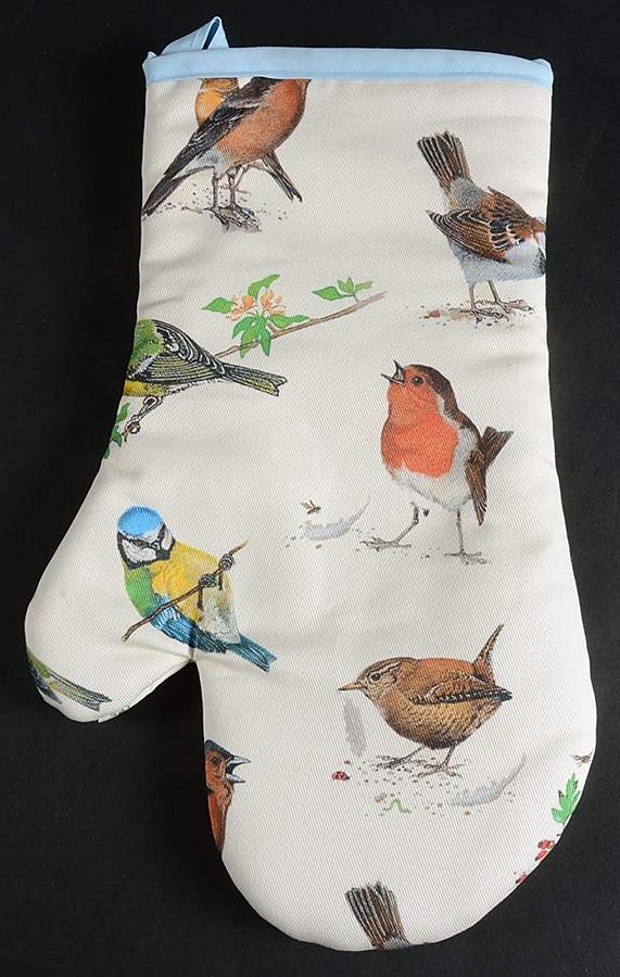 Garden Birds Cloth Oven Mitt by Roy Kirkham-1