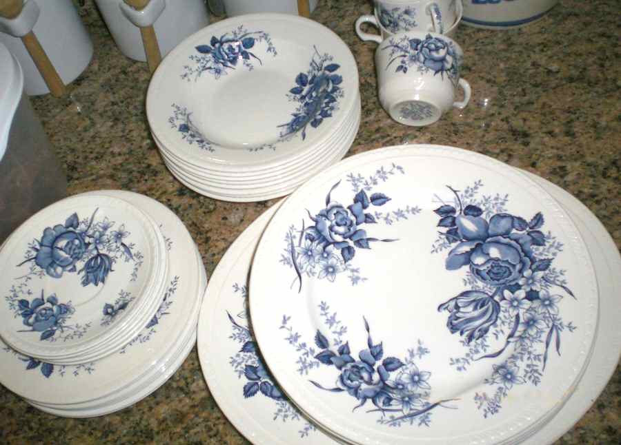 English Rose Blue Salad Plate by Royal Tudor-1