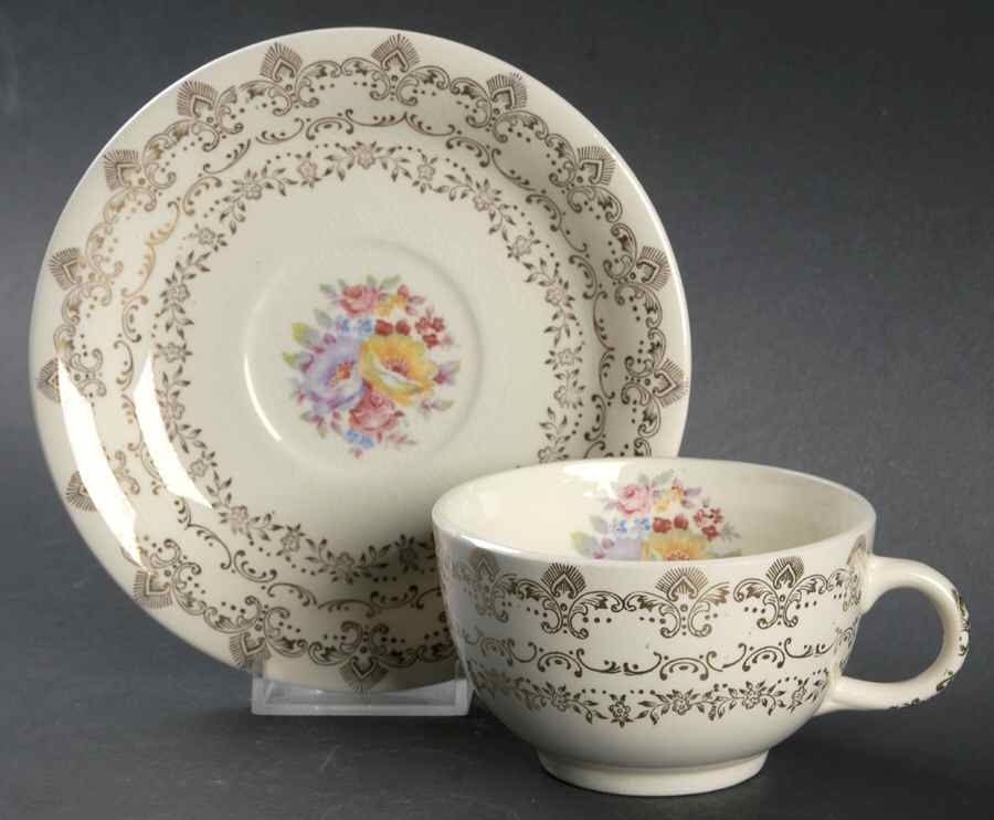 Claremore Flat Cup & Saucer Set by Royal (USA)-1