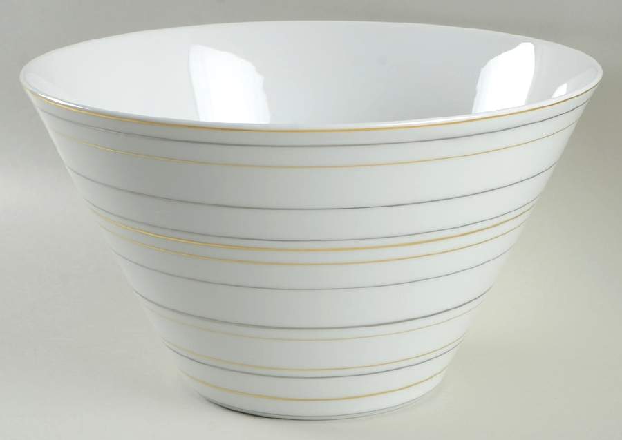 Attraction Gold and Platinum 10" Large Salad Serving Bowl by Raynaud-1