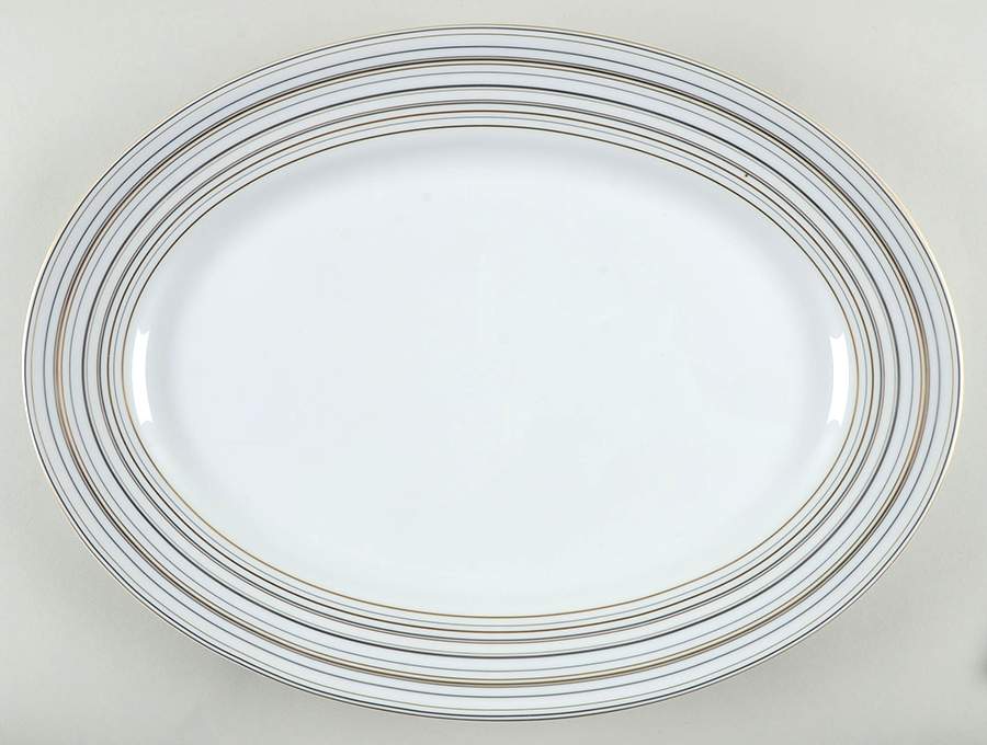Attraction Gold and Platinum 16" Oval Serving Platter by Raynaud-1