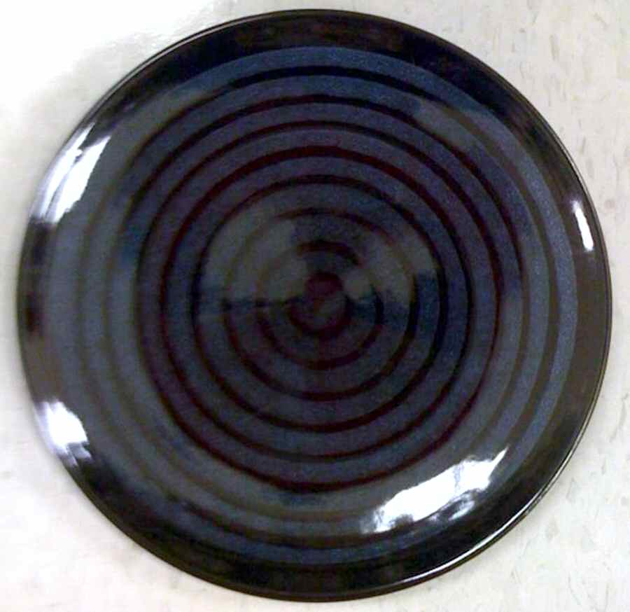 Vanilla Swirl Blue Salad Plate by Red Vanilla-1