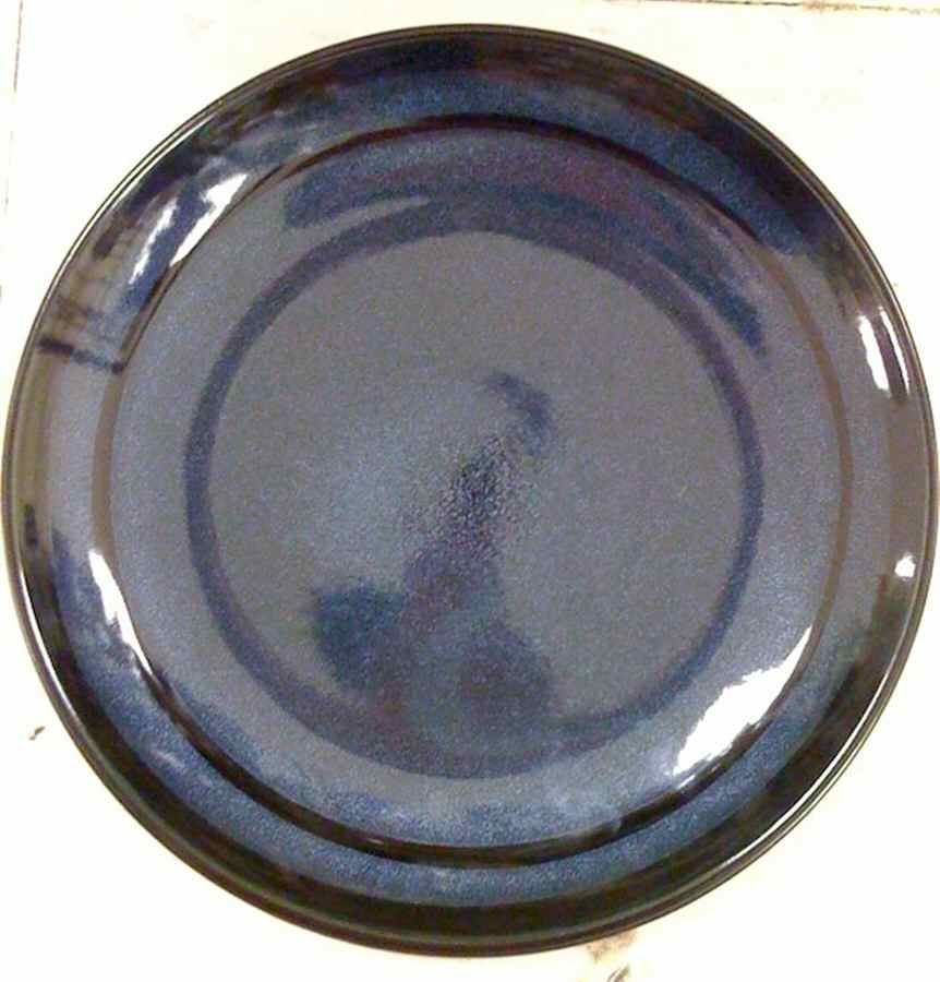 Vanilla Swirl Blue Dinner Plate by Red Vanilla-1