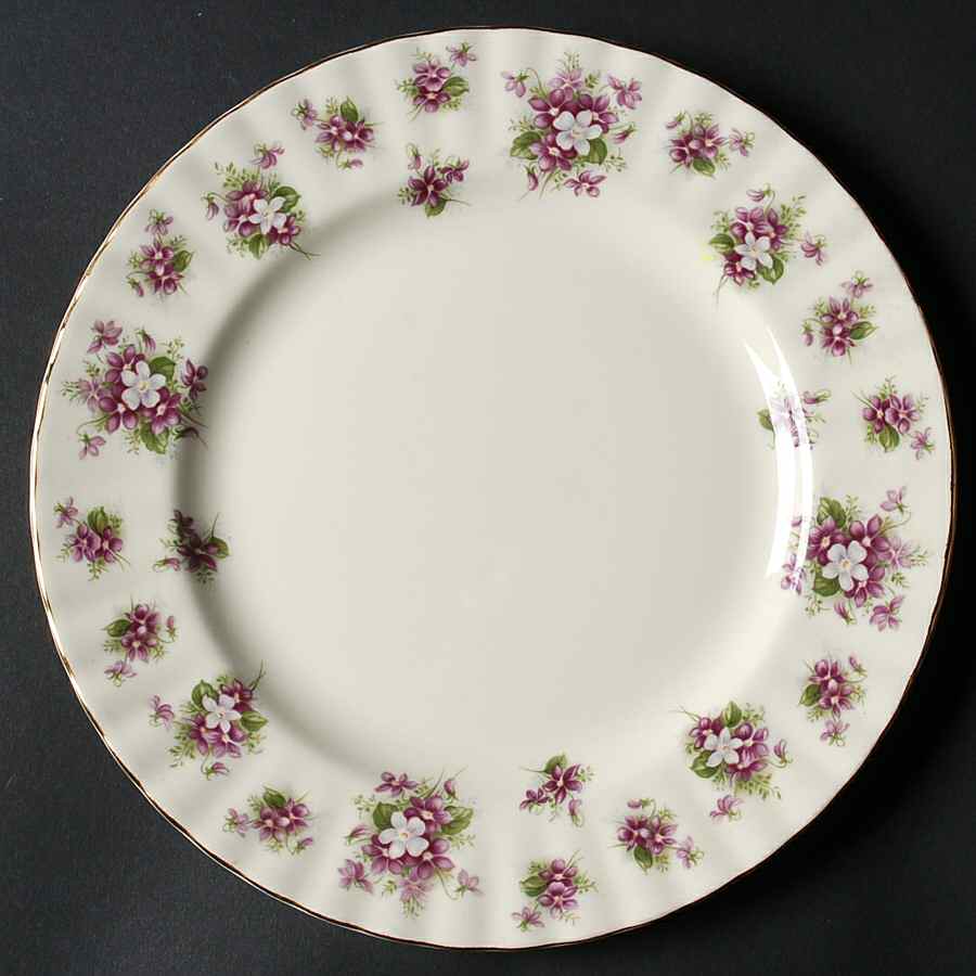 Sweet Violets (Cream Body) Salad Plate by Royal Albert-1