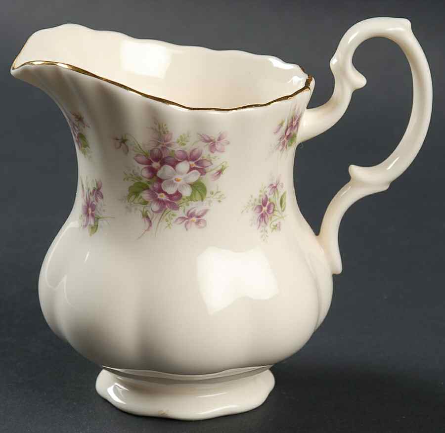 Sweet Violets (Cream Body) Mini Creamer by Royal Albert-1
