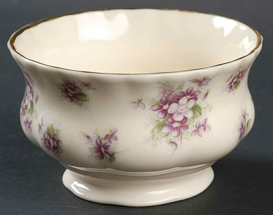 Sweet Violets (Cream Body) Mini Open Sugar Bowl by Royal Albert-1
