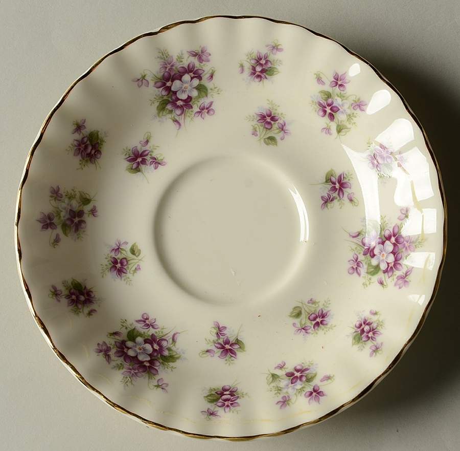 Sweet Violets (Cream Body) Saucer by Royal Albert-1