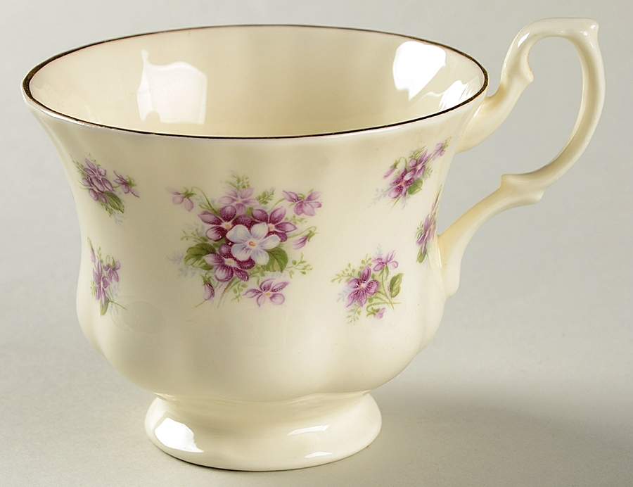 Sweet Violets (Cream Body) Footed Cup by Royal Albert-1